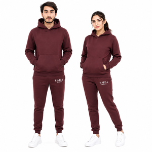 Ensemble de survêtement personnalisé 100% coton léger et écologique, 2 pièces, vêtements de sport en molleton unisexe, chaud, respirant et élastique - Product Image 3