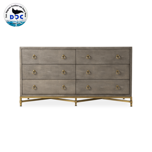 Modern Convertible 6-Drawer Faux Shagreen Dresser Foldable Adjustable Height Bedroom Nightstand for Home Hotel Warehouse Use - Product Image 1