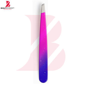 Pinzas de precisión con punta inclinada de acero inoxidable multicolor para depilar cejas, pinzas para eliminar el vello facial para mujeres y hombres - Product Image 4