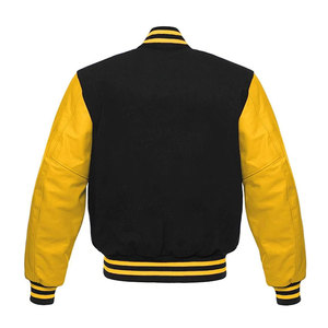 Chaqueta Universitaria de Béisbol de Alta Calidad para Hombre, Estilo Bomber, con Parches Bordados en Chenille y Cuero, Fabricada por OEM - Product Image 4