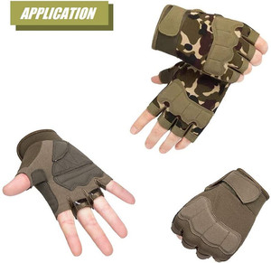 Breathable Half Finger Outdoor Sports Gloves Camouflage Pattern Hook And Loop Closure Unisex For Outdoor Activities - Product Image 4