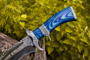 Nouveauté : Couteau de survie et de chasse artisanal en acier Damas, lame fixe de 10 pouces, manche en bois ambidextre, couteau de camping tranchant - Product Image 4