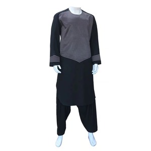 Conjunto Tradicional Afgano Kuchi Shalwar Kameez para Hombre, Azul, Bordado Étnico, Manga Larga, Ropa Islámica - Product Image 2