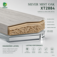 Panneau OSB mélaminé Jinbase SXT2884 Silver Mist Oak 18 mm E0 1220x2440 mm pour la décoration intérieure scandinave