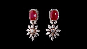 Ensemble de collier plaqué or rose avec diamants de luxe |   Bijoux de mariage avec boucles d'oreilles assorties |   Bijoux Cadeaux de Fête - Product Image 6