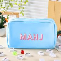 Sac de rangement coloré pour tuiles de Mahjong, étui de voyage imperméable, grande pochette de rangement brodée, sac de voyage portable, sac de rangement pour tuiles de Mahjong