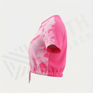 Fashion Top Plus Size Ladies Sexy Crop Women's <b>Tie</b> Dye T-Shirt Printing Stylish Boutique Fitness Activewear Apparel Gym - Product Image 3