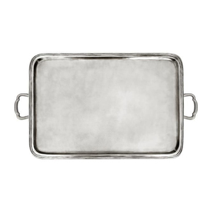 Polished Metal Serving <b>Tray</b> With Handle Solid Finish Residential Use Dishwasher Safe - Product Image 1