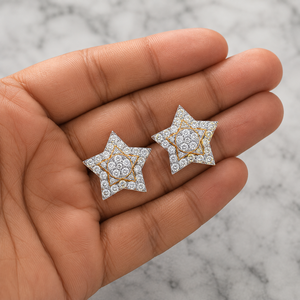 เครื่องประดับผู้หญิงสุดหรูทันสมัยไม่ซ้ำใคร SHRAMAN DIAMOND ทองคำแท้ 10K ต่างหูเพชรโมอิสซาไนต์รูปดาวขนาดใหญ่สั่งทำพิเศษสำหรับงานแต่งงาน - Product Image 4