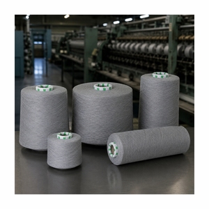 Fil à coudre 100% coton, filé à anneaux, gris, absorbant l'humidité, de qualité supérieure, fabriqué en Inde. - Product Image 2