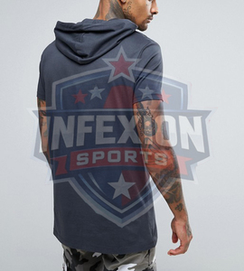 Camiseta de Manga Corta con Capucha para Hombre, Color Sólido, Corte Regular, Tejido de Punto, Estilo Casual - Product Image 5