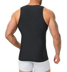 Débardeur en coton noir marine pour homme, col rond, sans manches, tricoté, uni, décontracté, style muscle - Product Image 2