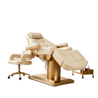 Table de massage chauffante électrique de luxe RJ pour salon de beauté, chaise de podologie médicale, lit de soin esthétique pour esthéticienne, visage et cils