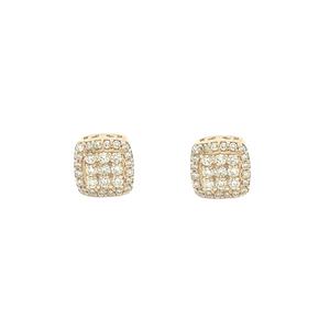 Nouvelle tendance bijoux boucle d'oreille coussin coupe Halo VVS Moissanite vis dos boucle d'oreille femmes mode jaune plaqué or diamant goujons - Product Image 1