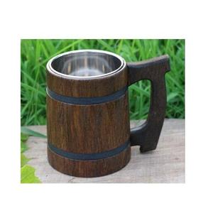 Taza de Madera de Fabricación India, Tamaño Personalizado, Proveedor Mayorista, Taza de Madera Tipo Barril, Taza Vikinga de Lujo Moderna de Madera y Acero Inoxidable - Product Image 4