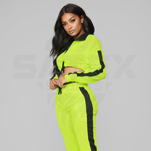 Conjuntos de Pantalones Deportivos y Chaqueta Cortavientos Extra Grandes para Mujer, Personalizados, de Alta Calidad, Transpirables, de Nailon, con Cierre y Estampado, Tallas Grandes - Product Image 2