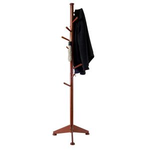 Lily Walnut Coat Tree with 9 <b>Pegs</b> Elegant Walnut <b>Wood</b> Coat Rack - Product Image 3