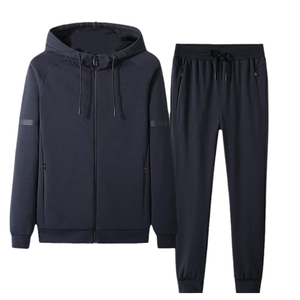 Ensemble de survêtement décontracté pour homme, coupe ajustée, 2 pièces, en coton respirant, pour la course et l'entraînement en hiver, confortable - Product Image 6