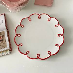 Round <b>Ceramic</b> Flat <b>Plate</b> Handmade Minimalist Design Speckled Finish Dinnerware Set - Product Image 1
