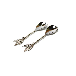 Servidor de Ensalada de Metal Reutilizable con Mango de Diseño para Uso en Mesa en Hogares, Hoteles y Restaurantes, Juego de Cucharas y Tenedores para Servir - Product Image 1