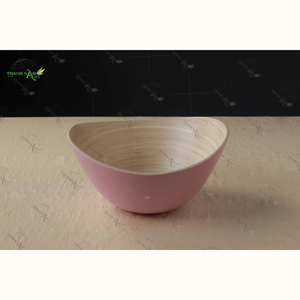 Ensemble de saladiers traditionnels vietnamiens en bambou, vaisselle jetable écologique Thanhs Nam Arts, capacité >10L, pour fêtes - Product Image 1