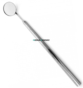 Stainless Steel Ergonomic Dental <b>Mirror</b> Round Mouth Manual Instrument with Knurled Grip for Clinic Use - Product Image 1