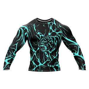 New Modern <b>Aesthetic</b> Street Wear Inspired Fitness <b>Top</b> With Street Wear Style Sublimation Printing Men Rash Guard - Product Image 1