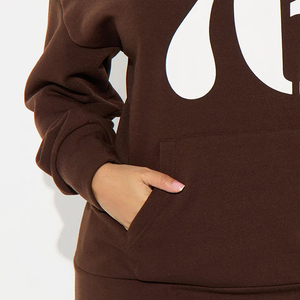 High Quality Custom Breathable Heavyweight <b>White</b> 500 Gsm Cotton Fleece Puff Printing Pullover Women's <b>Hoodie</b> - Product Image 3