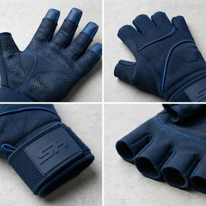 Gants de fitness pour hommes de couleur bleu marine, respirants, prix de gros, logo personnalisé, gants de musculation, gants de crossfit - Product Image 4