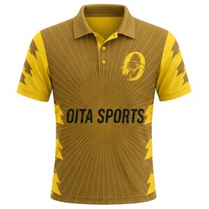 Conjunto de Cricket Sublimado en Dorado para Hombre, Camiseta y Pantalones Cortos de Manga Corta, Uniforme Deportivo de Alto Rendimiento para Partidos de Cricket al Aire Libre - Product Image 3