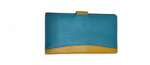 WRIZA Womens Genuine Leather RFID Credit Card <b>Wallet</b> | 16 Card Slots Zipper Button Closure Multi Compartment Clutch Organizer - Product Image 6