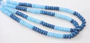 ลูกปัดโอปอลสีน้ำเงินโอเรกอนแบบเรียบขนาด 9-10 มม. ลูกปัดพลอยโอปอลสีฟ้าเทอร์ควอยซ์ 16 นิ้ว ลูกปัดโอปอลสีน้ำเงินไล่เฉดสีธรรมชาติ - Product Image 5