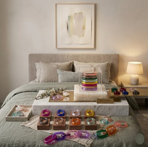 Decoración de Pared de Eslabones de Cadena de Resina Transparente y Colorida, Decoración Moderna Lavable para Sala de Estar y Oficina, Temas de Letras y Naturaleza, Boda - Product Image 6