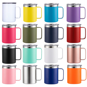 Custom 12oz 16oz <b>Double</b> <b>Wall</b> Vacuum Insulated Stainless Steel Travel Tumbler with Handle for Camping Business Gifts - Product Image 1