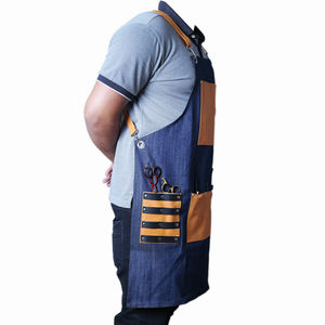 ผ้ากันเปื้อนช่างตัดผมคุณภาพสูงแบบไขว้หลัง พร้อมสายหนังปรับได้ มีกระเป๋า ใช้ได้ทั้งชายและหญิง - Product Image 5