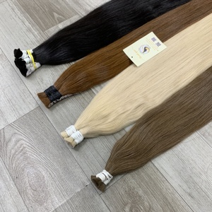 Extensiones de cabello humano alineado con cutícula recta Natural virgen de doble dibujado, envío rápido, paquetes a granel, Rubio, negro, vietnamita - Product Image 3