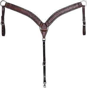 Ensemble de têtière de cheval western avec protège-poitrine – Meilleur prix – Accessoires de selle en cuir de style western - Product Image 3