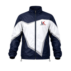 Custom Men Blue Windbreaker <b>Jacket</b> <b>Lightweight</b> Waterproof Zip Up Sports <b>Running</b> Training <b>Jacket</b> Outdoor Casual Wear OEM Service - Product Image 2