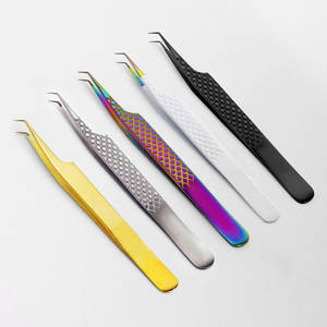 Colección de Pinzas para Extensión de Pestañas de Acero Inoxidable Arcoíris, Ultra Precisión, Antiestáticas, Duraderas, Herramientas de Aplicación de Pestañas de 10 mm - Product Image 6