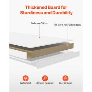 2-Tier White 37.2\" X 9.5\" X 28.9\" Desktop <b>Storage</b> Organizer Anti-Slip Wood Display Shelf Bookshelf Hutch for <b>Office</b> Dorm - Product Image 4