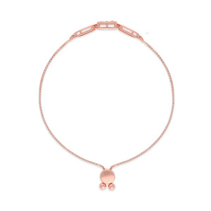 Pulsera Geométrica con Diamantes Midnight, Cadena Ajustable en Oro Rosa y Diseño Moderno de Triple Centro - Product Image 3