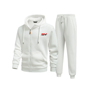 Conjunto Deportivo para Hombre, Sudadera con Cremallera de Felpa de Algodón, Pantalones para Correr, Ropa Deportiva Cómoda para el Gimnasio, Económico - Product Image 5