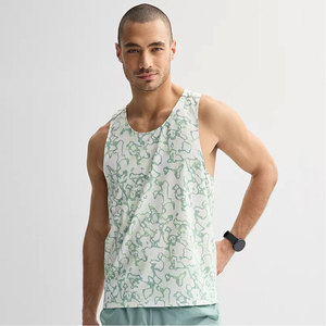 Bulk Wholesale Men <b>Stringer</b> Tank Top Deep Cut Sides Fitness Bodybuilding <b>Vest</b> Polyester Spandex Blend Racerback Sleeveless Top - Product Image 1