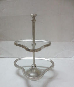 Support à gâteaux et pâtisseries en verre avec bordure métallique, accessoires de cuisine pour mariages, fêtes, présentoir à biscuits, outils à gâteaux - Product Image 4