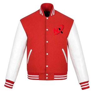 Nouvelle veste de corps en laine universitaire personnalisée avec manches en cuir poignets côtelés boutons pression en option broderie logos patchs pour l'hiver - Product Image 1