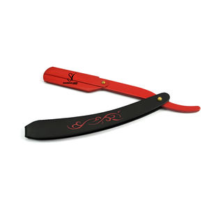 Navaja de Afeitar Profesional Sambrialmed International para Barbería, Cuchilla Recta Plegable Roja y Negra SI-12-1013 - Product Image 4