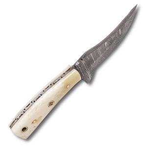 Handmade Damascus Steel <b>Knife</b> Every Day Carry Fixed Blade <b>Bone</b> <b>Handle</b> <b>knives</b> With Leather Sheath Low price Pocket Knifes - Product Image 3