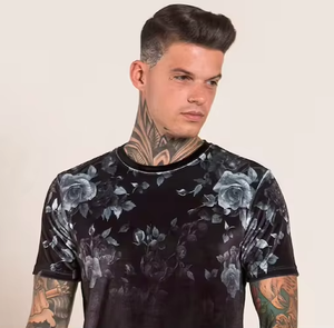 T-shirt personnalisé pour homme, motif sur mesure, 260g, col uni, style vintage, coupe courte, sérigraphie, modèle personnalisé, tendance - Product Image 3