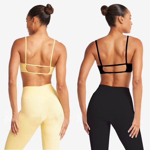 Ensemble de yoga taille haute avec logo personnalisé pour femme, tenue de sport deux pièces, soutien-gorge de sport et leggings sans couture, vêtements de fitness pour l'entraînement - Product Image 2