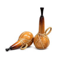 Gourde artisanale séchée traditionnelle en calebasse, style Zen Asiatique Indien, avec poignée de transport, écologique, portable, pour l'extérieur et la maison